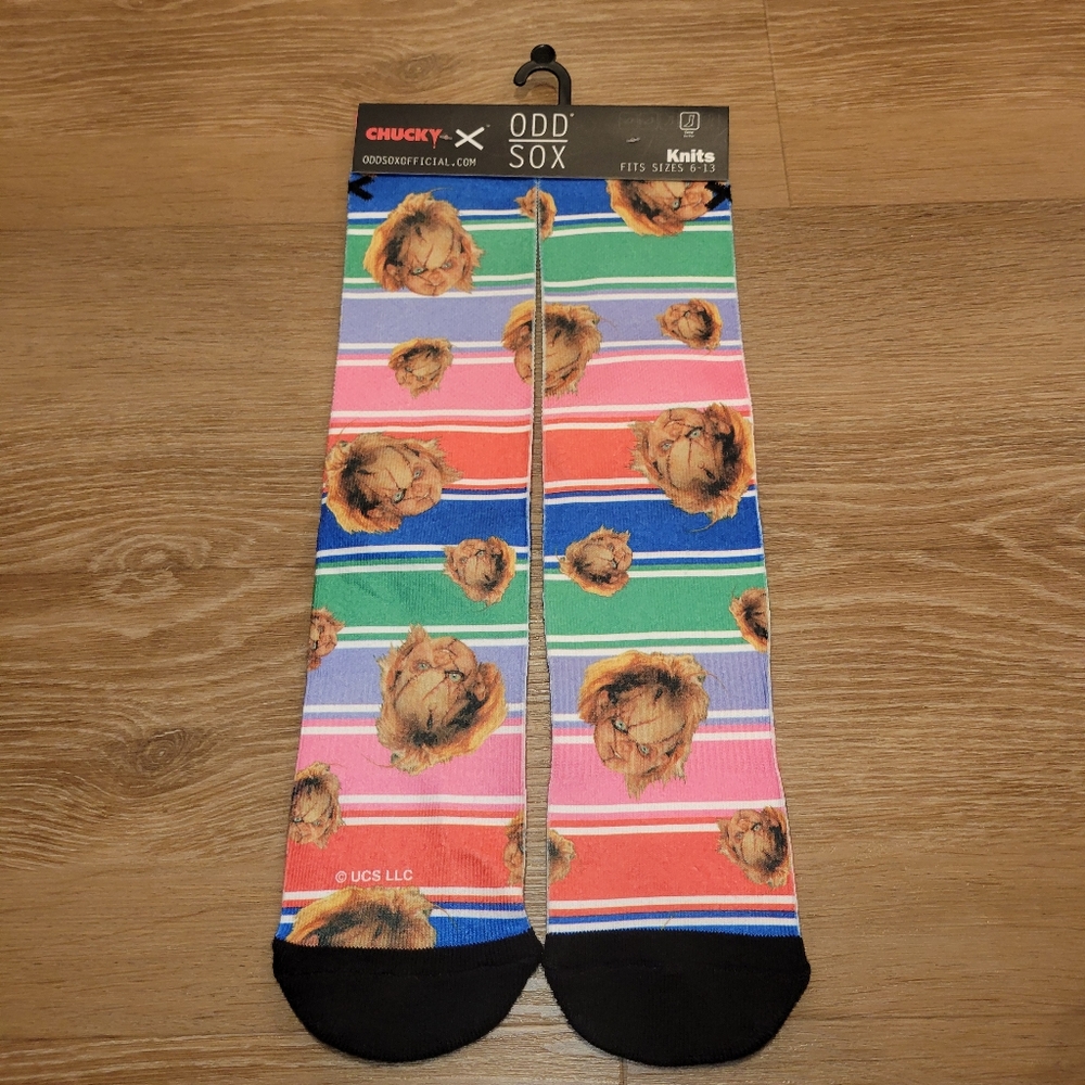 Odd Sox Chucky Child’s Play 80s Horror Movie Halloween Crew Socks Size 6-13 New
